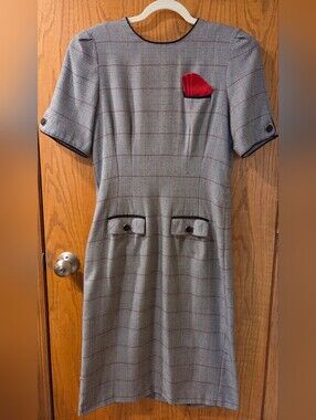 Vintage 1980s Plaid Shift Dress